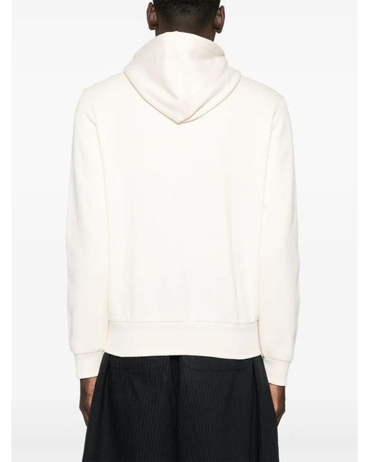Lacoste White Crocodile-Patch Hoodie for men