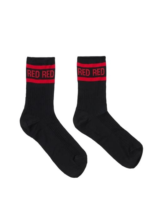 RED Valentino White Striped Socks