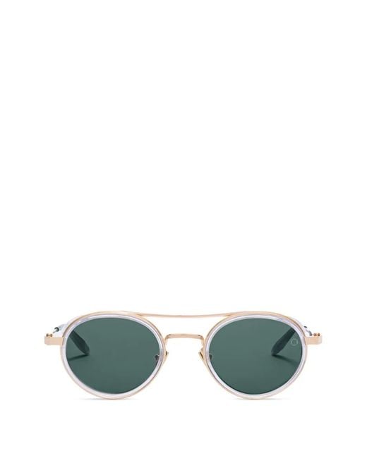 Akoni Green Astria 12K Round-Frame Sunglasses