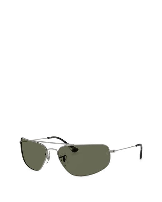 Ray-Ban Green Rectangle-Frame Sunglasses
