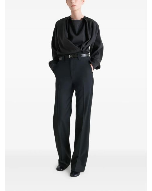 Lemaire Blue Pleated Straight Trousers