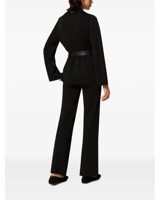 Twinset Black Knitted Palazzo Pants