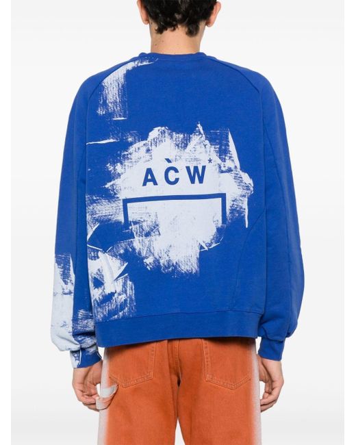 A_COLD_WALL* Sweatshirt mit Pinselstrich-Print in Blue für Herren