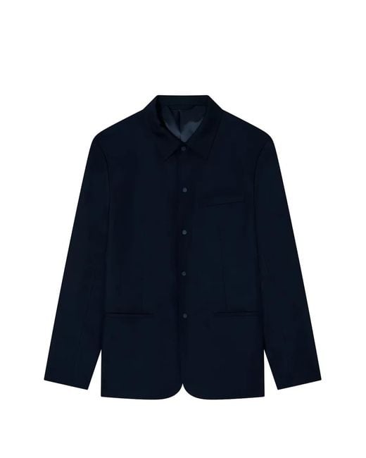 ARMANI EXCHANGE Blue Press-Stud-Fastening Blazer for men
