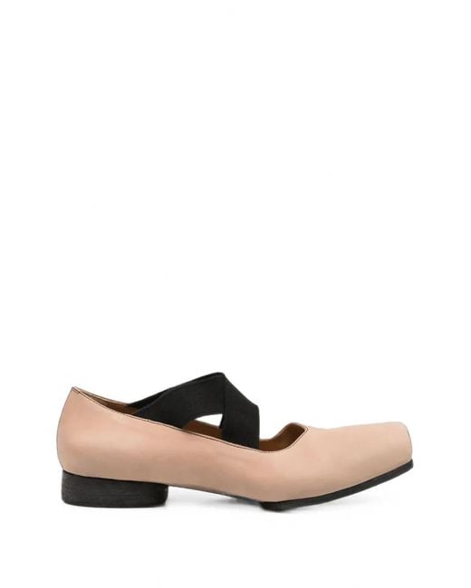 Uma Wang White Cross-Strap Square-Toe Pumps