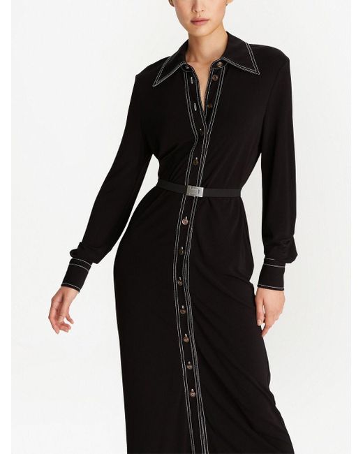 Tory Burch Jersey Knit Polo Dress in Black | Lyst UK