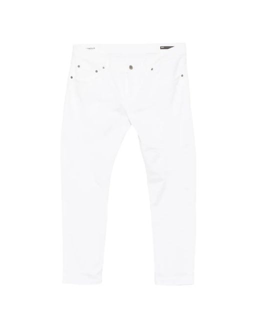 Dondup White Mius Distressed Jeans for men