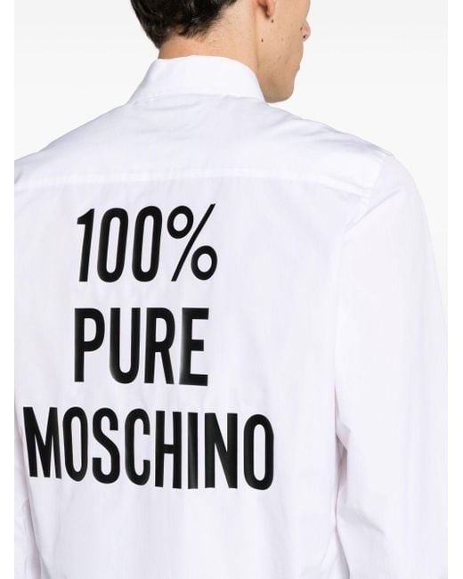 メンズ Moschino スローガン シャツ White