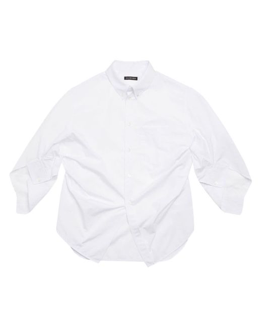 Balenciaga White Oversized-T-Shirt im Deconstructed-Look