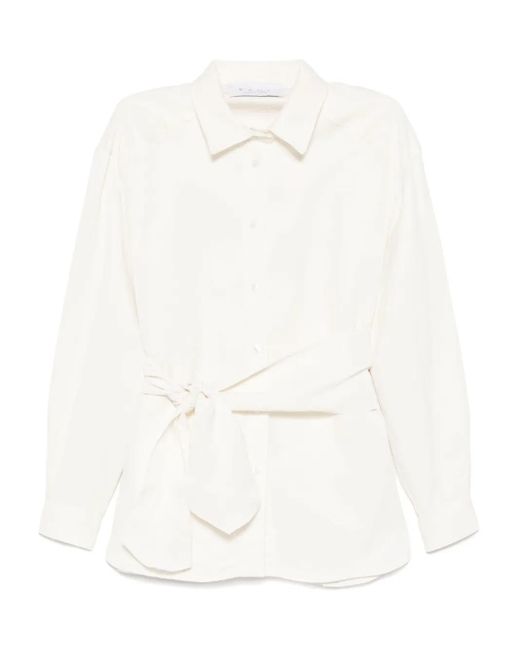 Kaos Blouse Met Ceintuur in het White