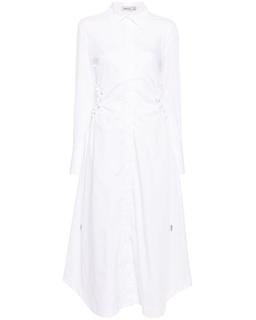 Vestido camisero Oriana con cordones Jonathan Simkhai de color White