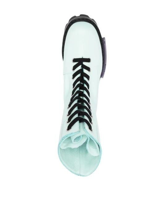 OAMC Green Logo-Print Lace-Up Fastening Boots for men