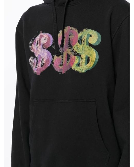 Maharishi Black Graphic-Print Drawstring Hoodie for men