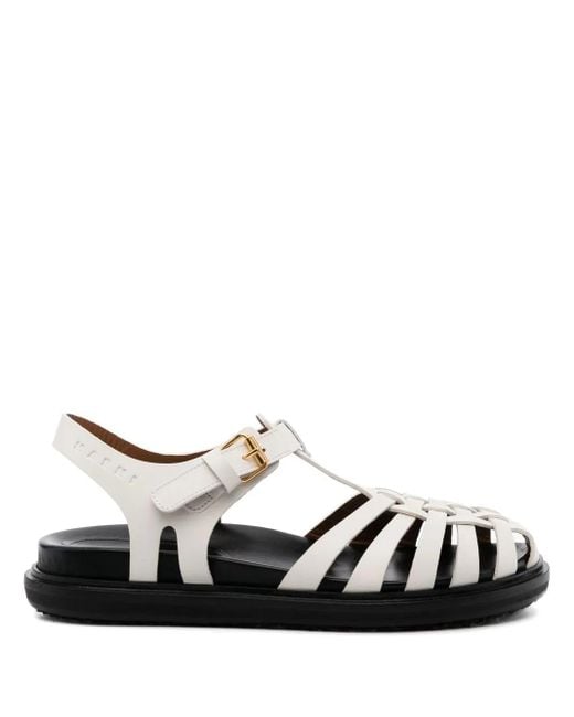 Marni Black 's Leather Platform Sandals