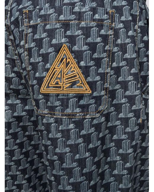 Lanvin Blue Geometric-Print Bermuda Shorts for men