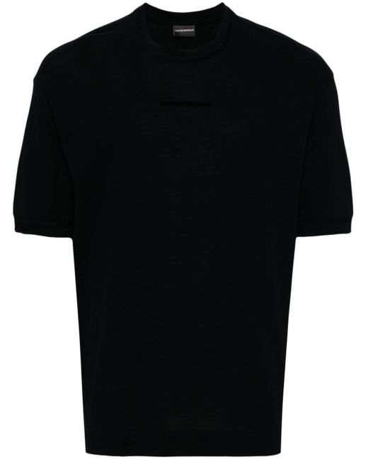 Camiseta con logo estampado Emporio Armani de hombre de color Black