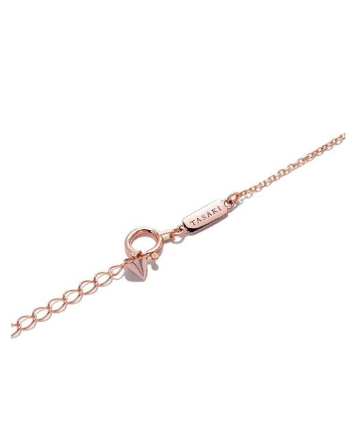 Tasaki Metallic 18Kt Rose Collection Line Petit Balance Class Akoya Pearl And Diamond Pendant