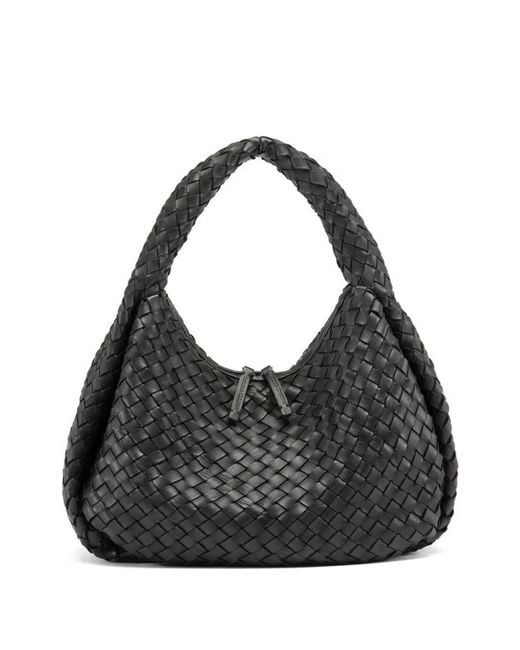 Officine Creative Black Bolina 148 Woven Leather Bag