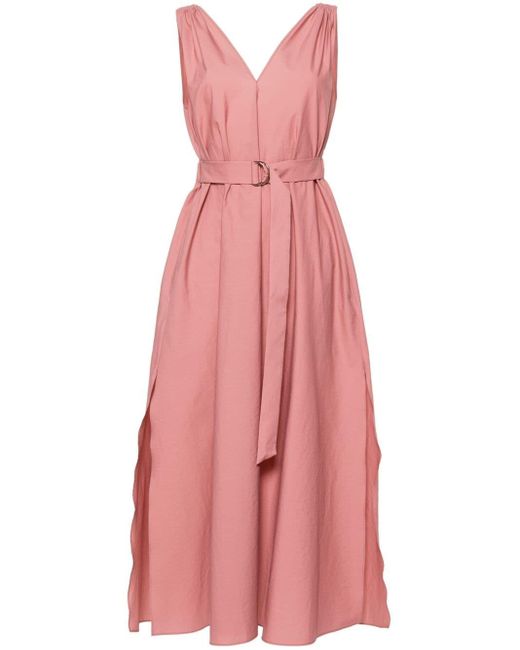 Brunello Cucinelli Pink Monili-chain Poplin Maxi Dress