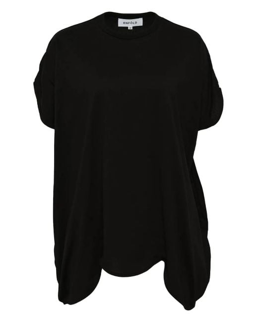 Enfold Black Asymmetric draped T-shirt