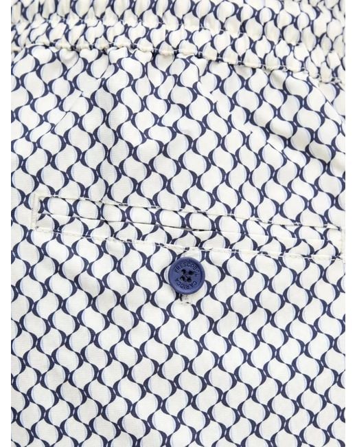 Frescobol Carioca Blue Geometric-Print Swim Shorts for men