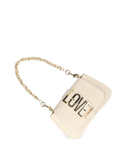 Borsa A Tracolla Con Logo di Love Moschino in Natural