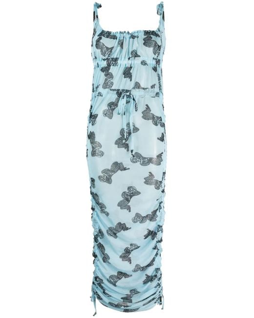 Abito Con Stampa Grafica di Charles Jeffrey in Blue