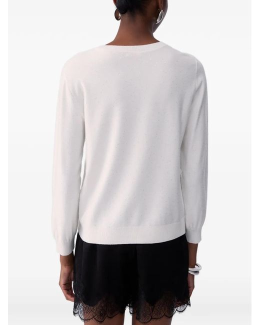 Liu Jo White Top With Micro Sequins