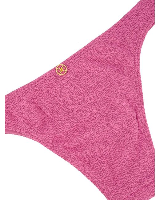 ViX Pink Firenze Basic Textured Bikini Bottoms