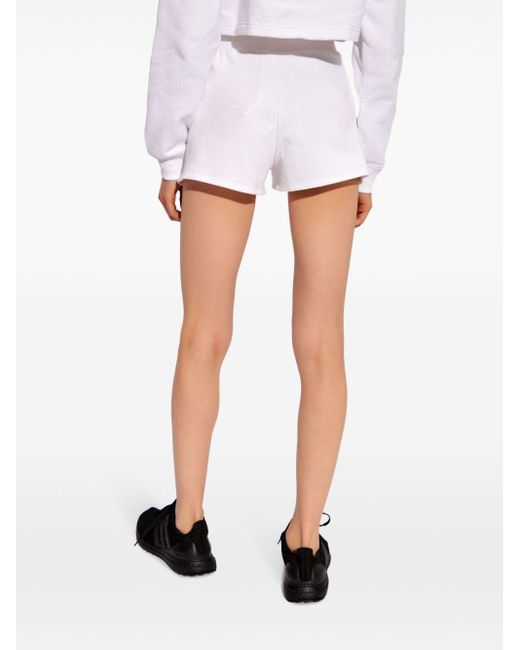 Moschino White Logo-print Cotton Shorts