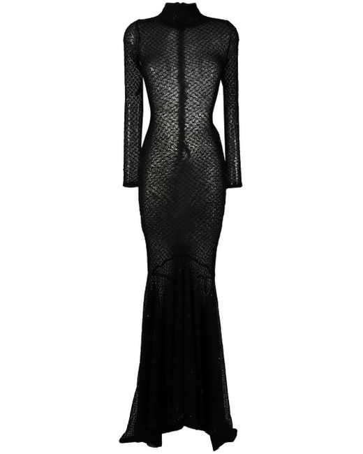 Atu Body Couture Black Sheer Maxi Dress