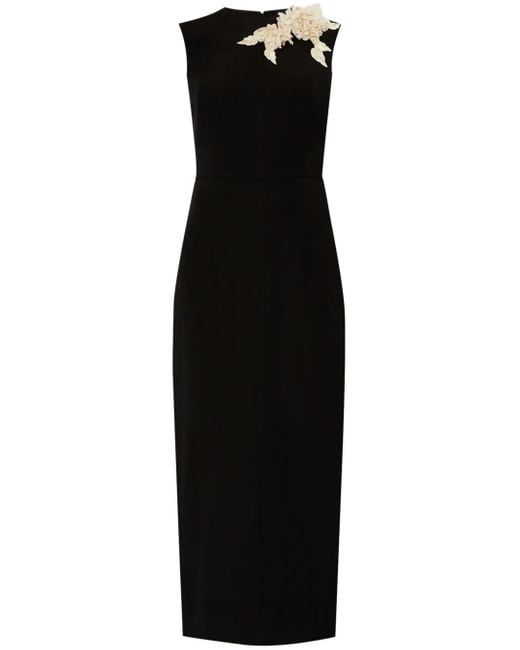 Abito Midi Con Applicazione di Erdem in Black
