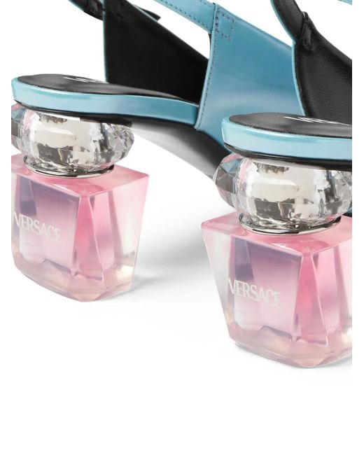 Versace Bright Crystal 70mm スリングバック パンプス Blue