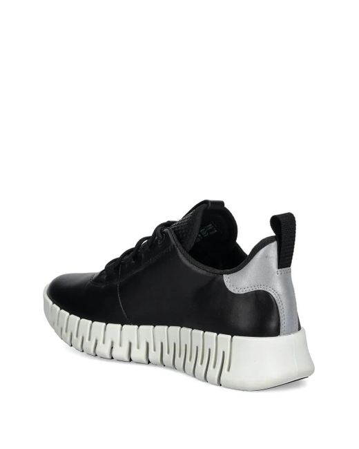 Ecco Black Gruuv Leather Sneakers