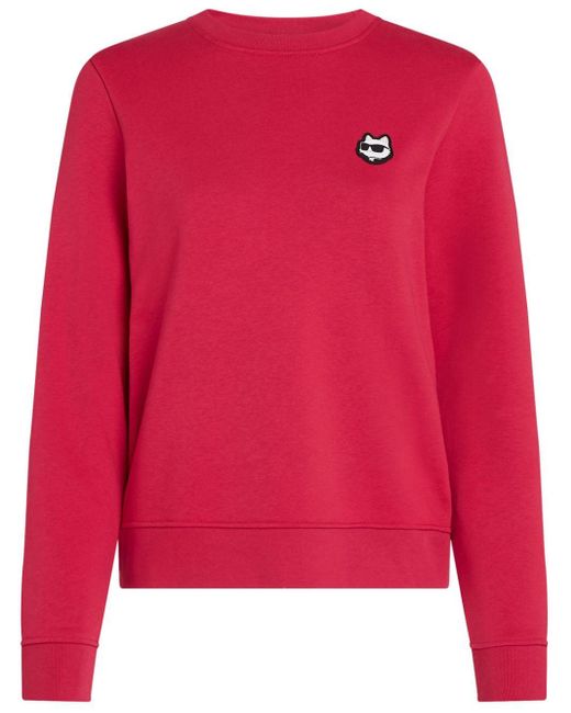 Karl Lagerfeld Pink Ikonik 2.0-appliqué Organic Cotton Sweatshirt