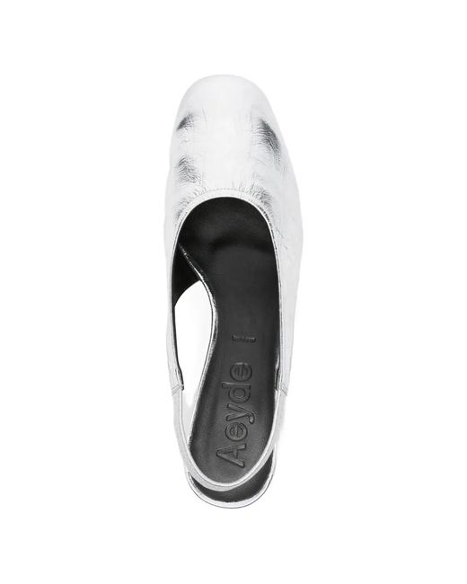 Aeyde White Dua Slingback Pumps
