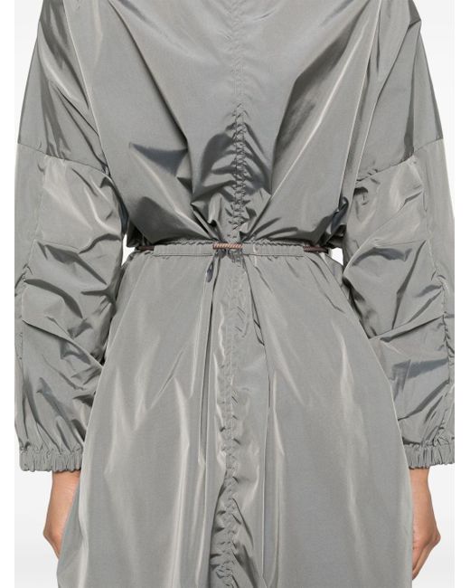 Moorer Gray Madalyn Hooded Raincoat