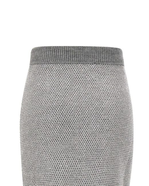Elisabetta Franchi リブウエストバンド スカート Gray