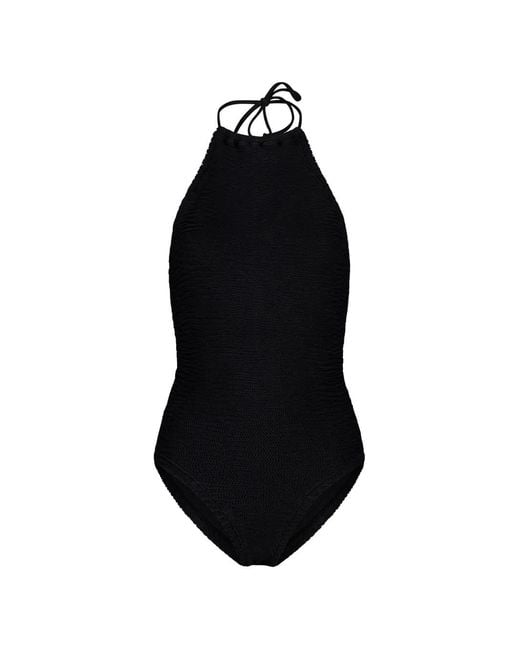 Paramidonna Black Afrodita Textured Halterneck Swimsuit