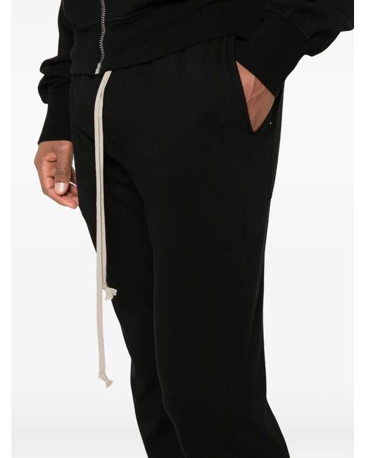 Rick Owens Black Drawstring Trousers for men