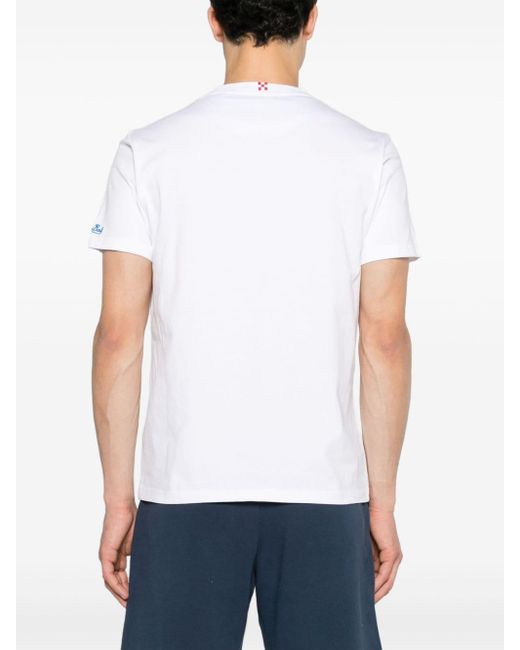 Mc2 Saint Barth White Crew-neck Cotton T-shirt for men