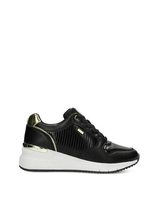 Mexx Black Fleur Logo-Plaque Panelled Sneakers