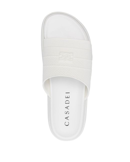 Casadei Birky Ale Slippers Met Plateauzool in het White
