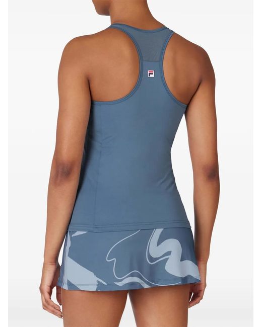 Fila Blue Mesh-Panel Racerback Top