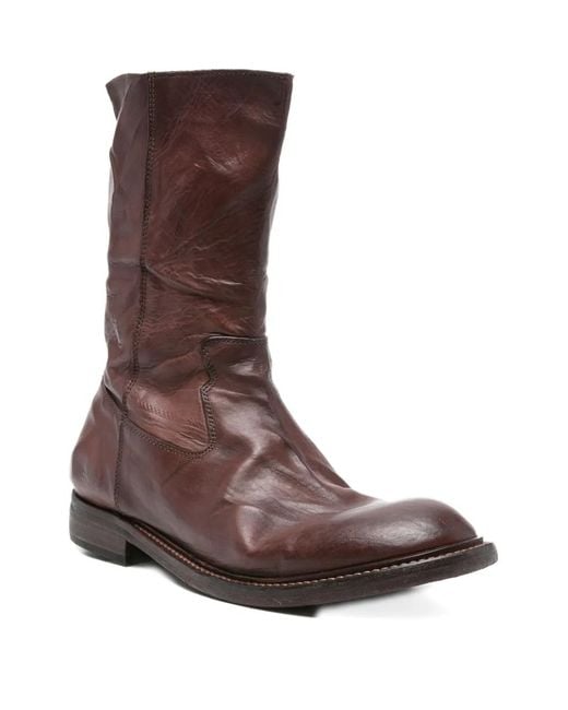 Moma Brown Leather Zip Boots
