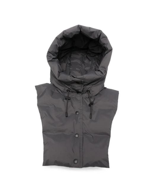 Yves Salomon Gray Padded Drawstring Hood