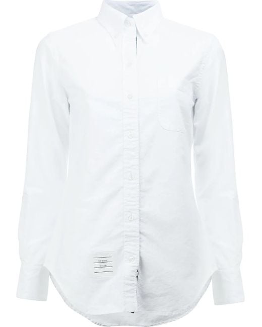 Thom Browne White Button-Down Cotton Shirt