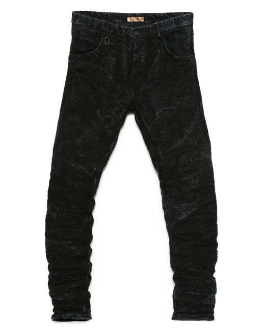 Layer Zero Black Acid-Wash Trousers for men