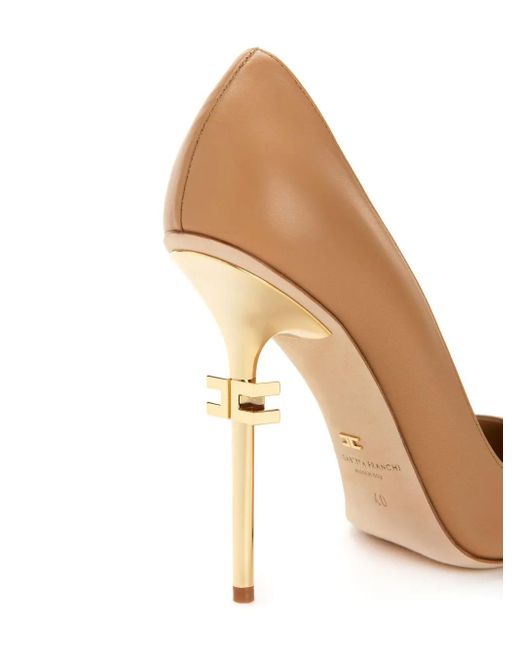 Elisabetta Franchi White 110Mm Branded-Heel Pumps