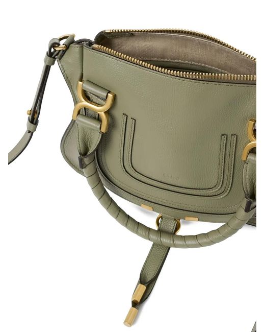Chloé Green Small Marcie Top Handles Tassel Tote Bag